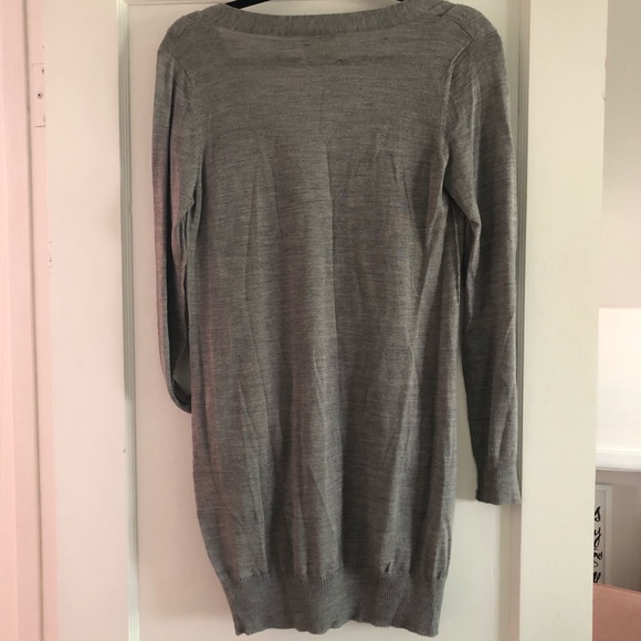 M. Rena grey long button up cardigan sweater, med - Picture 7 of 7